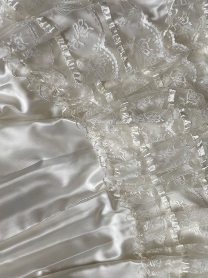 Ivory 80s vintage lace wedding dress uk 8