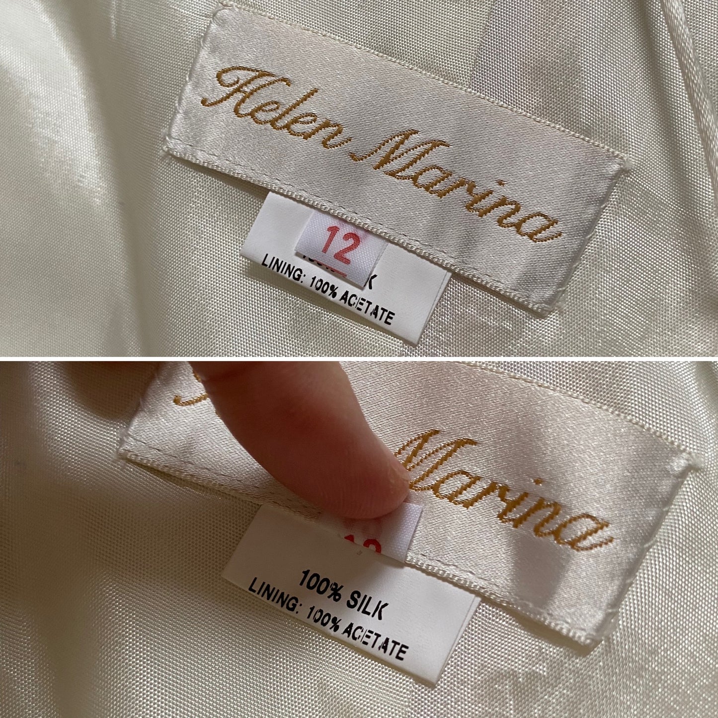 Silk blush pink Helen Marina wedding dress uk 10-12