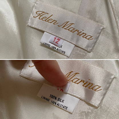 Silk blush pink Helen Marina wedding dress uk 10-12