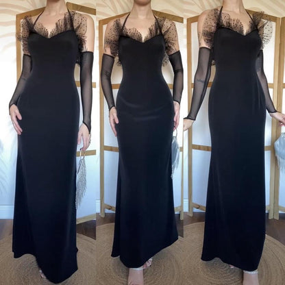 Chic Simon Ellis black halter neck dress uk 12