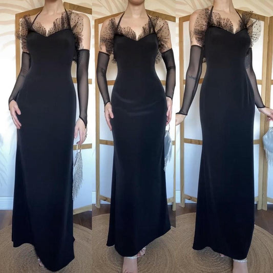 Chic Simon Ellis black halter neck dress uk 12