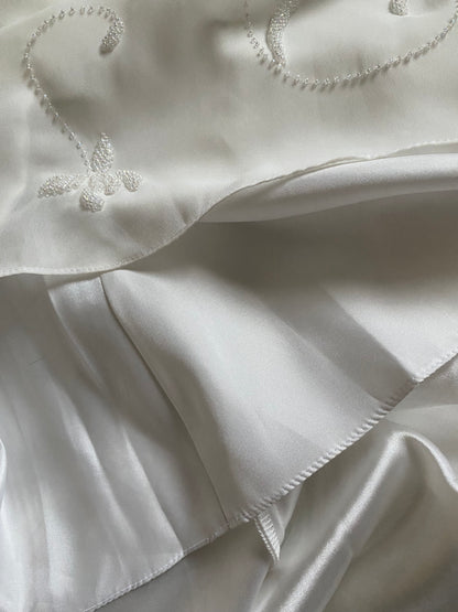 White beaded Berkertex Bride vintage wedding dress uk 12