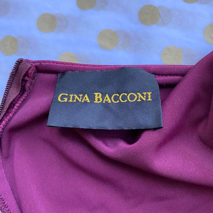 Gina Bacconi burgundy velvet evening gown UK 12