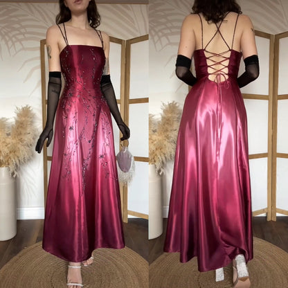 Dave & Johnny pink satin ombré beaded dress uk 10