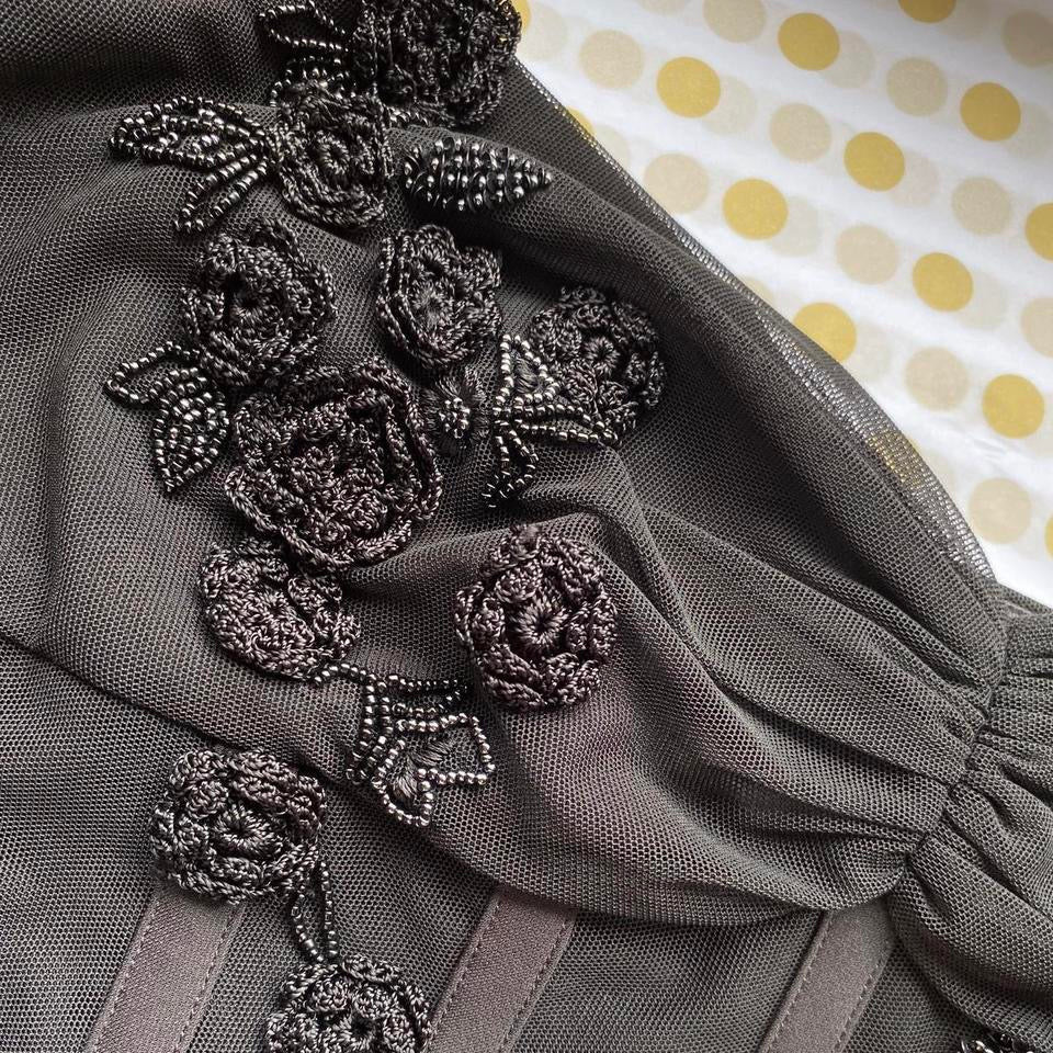 Black Dusk stretch sheer waist evening dress UK 14 & UK 16