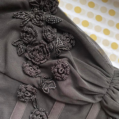 Black Dusk stretch sheer waist evening dress UK 14 & UK 16