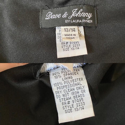 Black 90s velvet beaded evening dress uk 16