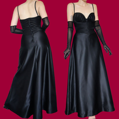 Designer Tadashi black evening dress UK 10