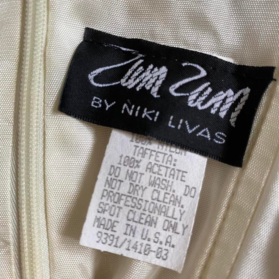 Cream Zum Zum strapless fishtail evening gown UK 8