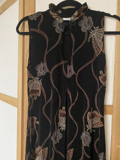 Black stretchy butterfly print 2 piece co ord uk 10