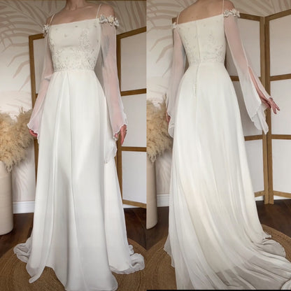 Ivory Benjamin Roberts ethereal wedding dress uk 12