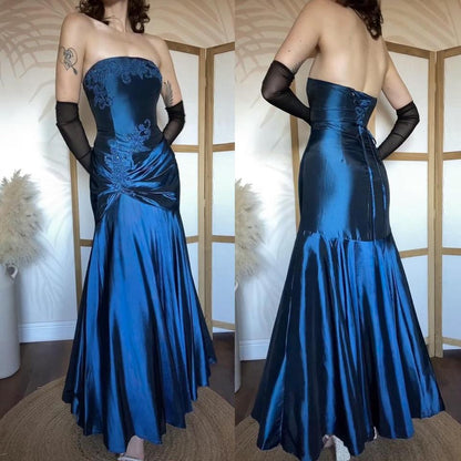 Jora navy strapless prom dress & shawl uk 12