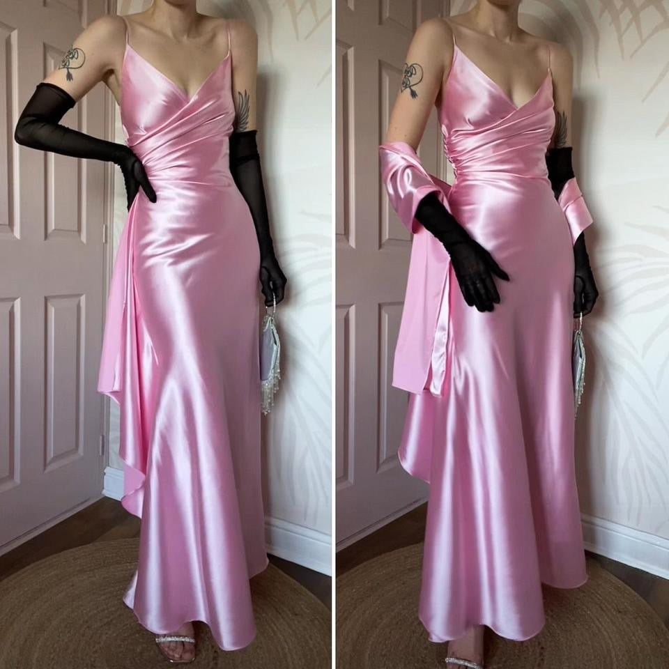 Tiffany Bling baby pink evening dress & shawl UK 12