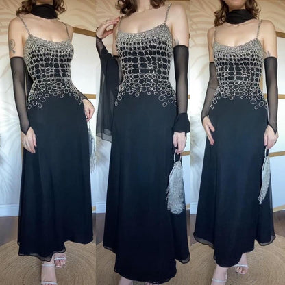 Le Gala 100% silk beaded dress & shawl uk 10