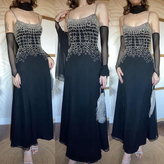 Le Gala 100% silk beaded dress & shawl uk 10
