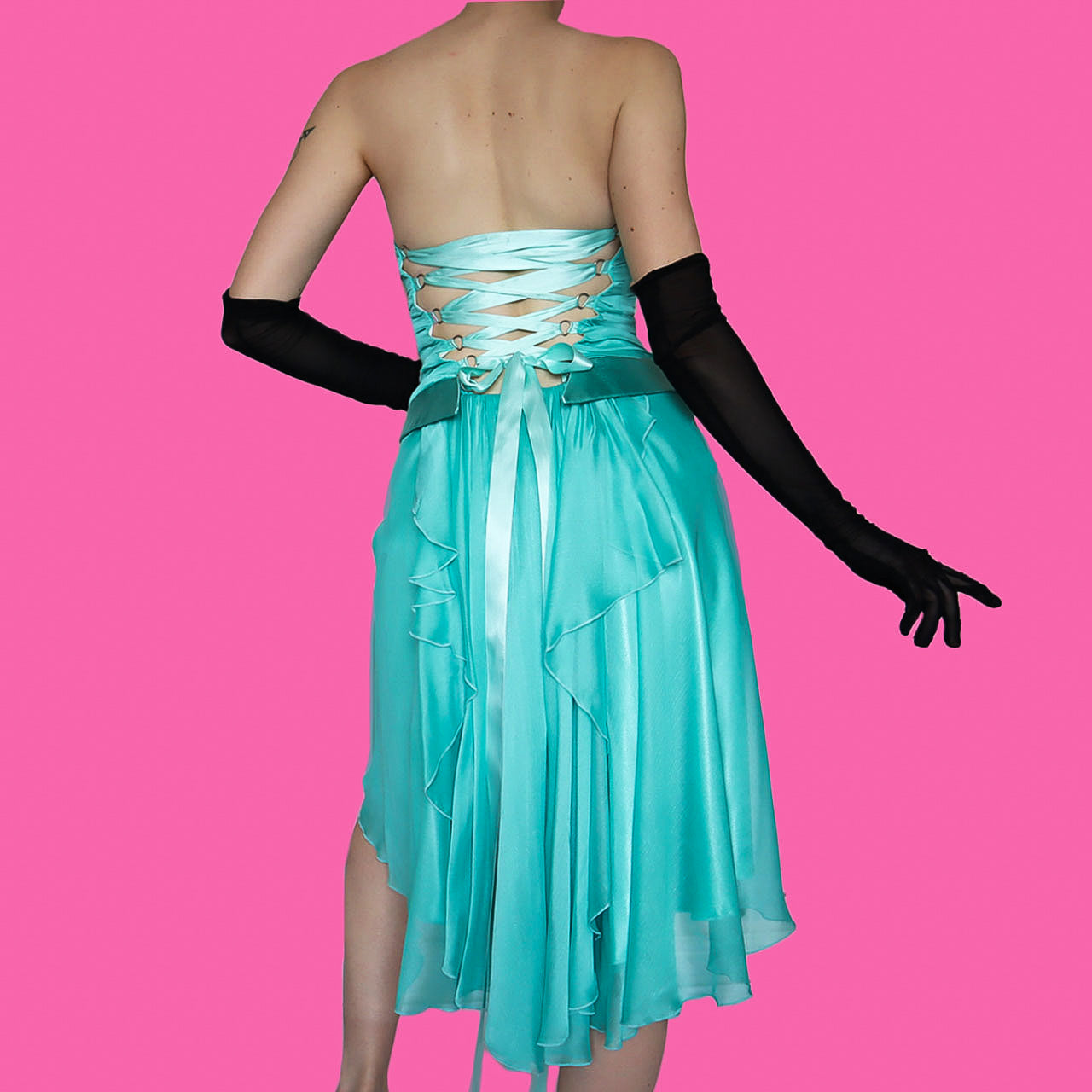 Sapphire strapless lace up midi dress UK 8