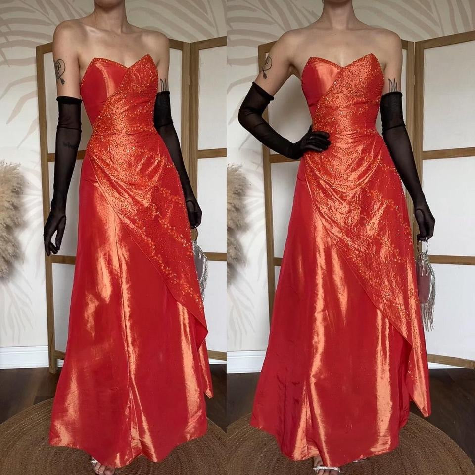 Dynasty strapless a-line prom dress & shawl uk 8
