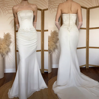 Ivory strapless Sincerity Bridal wedding dress uk 12