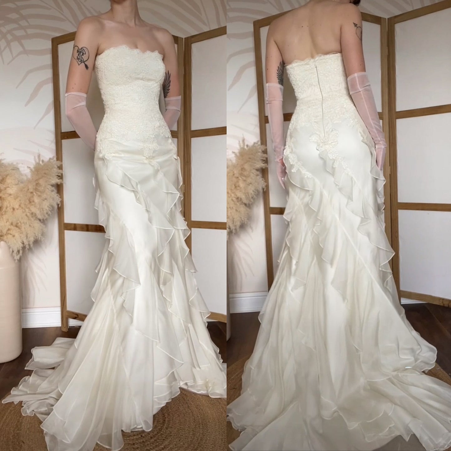 Augusta Jones ivory lace wedding dress uk 8
