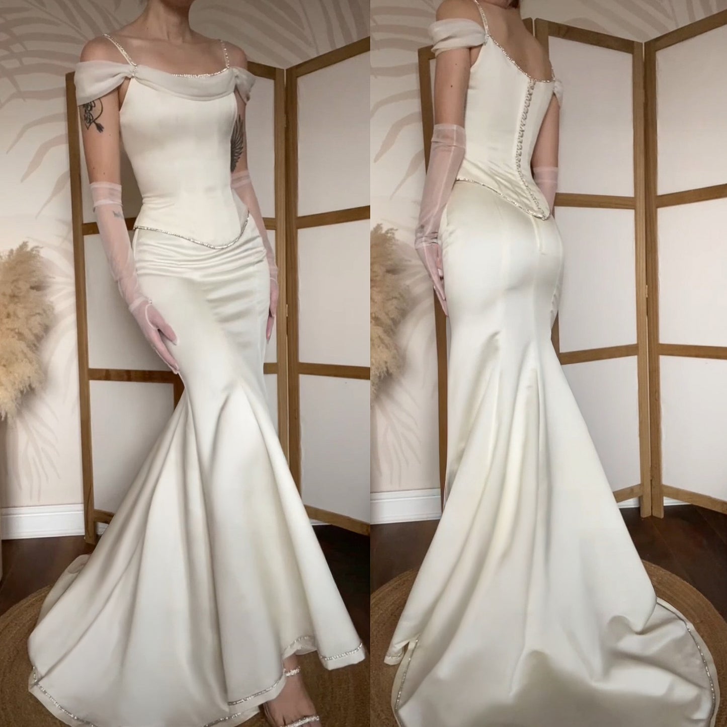 Ivory 2-piece top & skirt wedding set uk 8-10