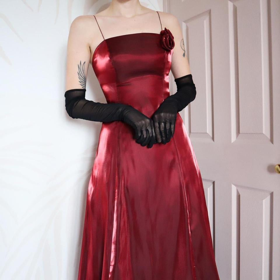 Red Debut silky a-line gown UK 6, 8 & 12 available