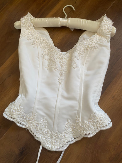 White Sincerity 2-piece corset & skirt wedding set uk 8-10