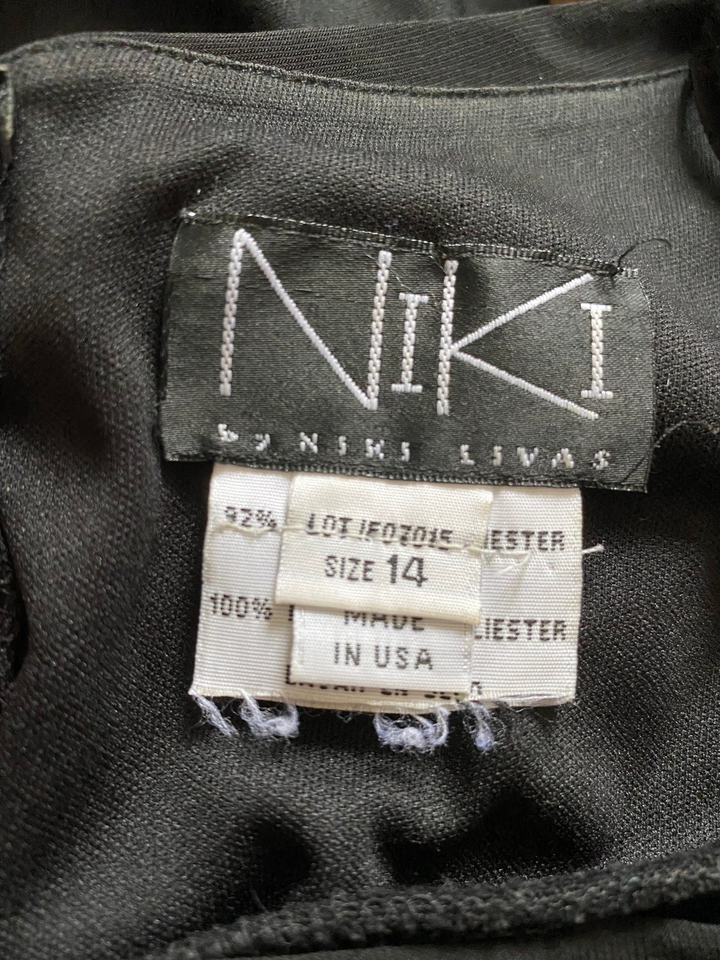 Black stretch open back evening gown UK 14