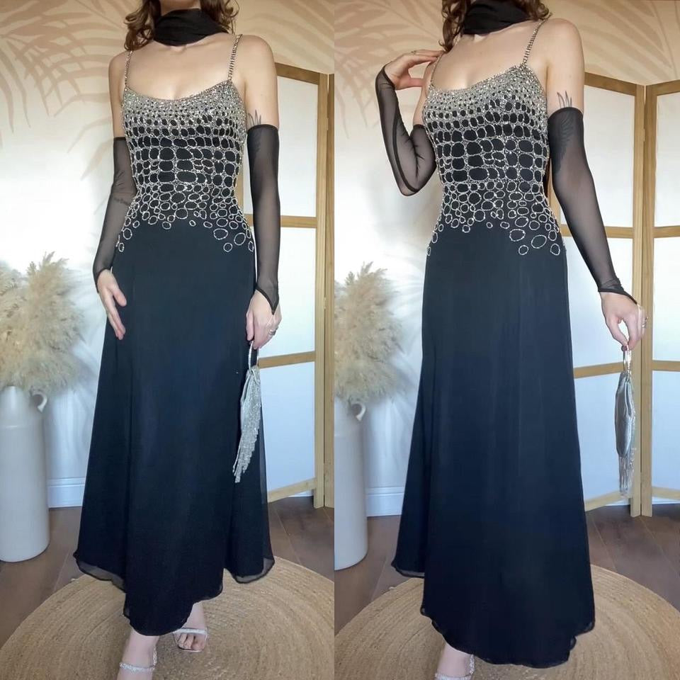 Le Gala 100% silk beaded dress & shawl uk 10