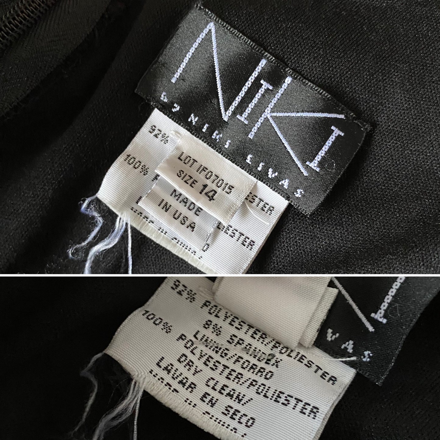 Niki Livas black stretch evening dress uk 14