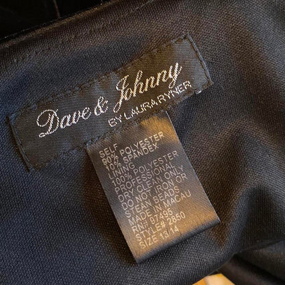 Black velvet 90s evening dress UK 16