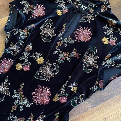 Charlotte Halton velvet stretch dress uk 14