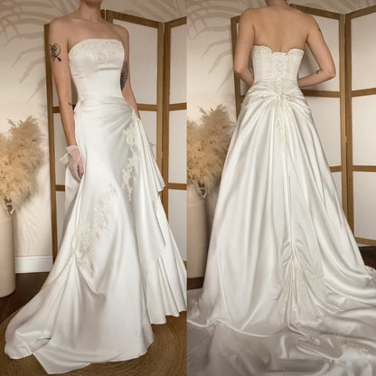 Maggie Sottero Couture white strapless wedding dress uk 8-10