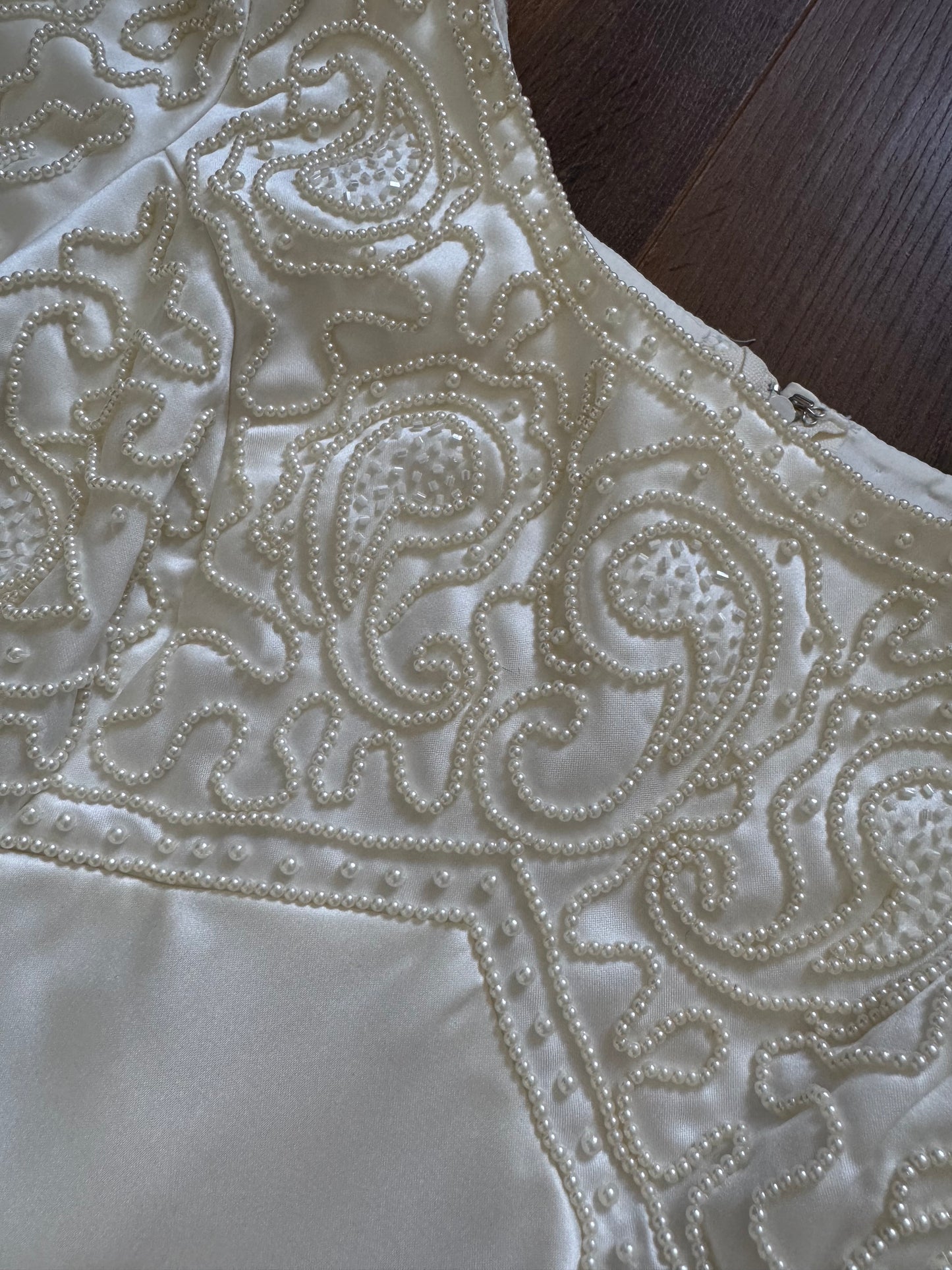 Hilary Morgan ivory satin wedding dress uk 12
