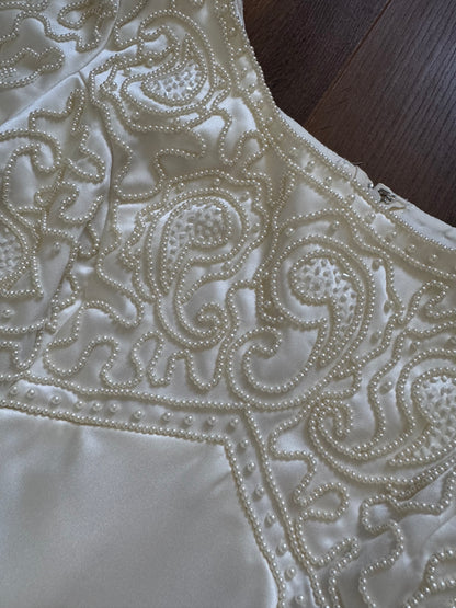 Hilary Morgan ivory satin wedding dress uk 12