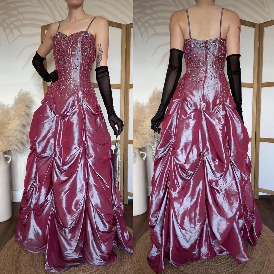 Iridescent purple a-line prom dress uk 10