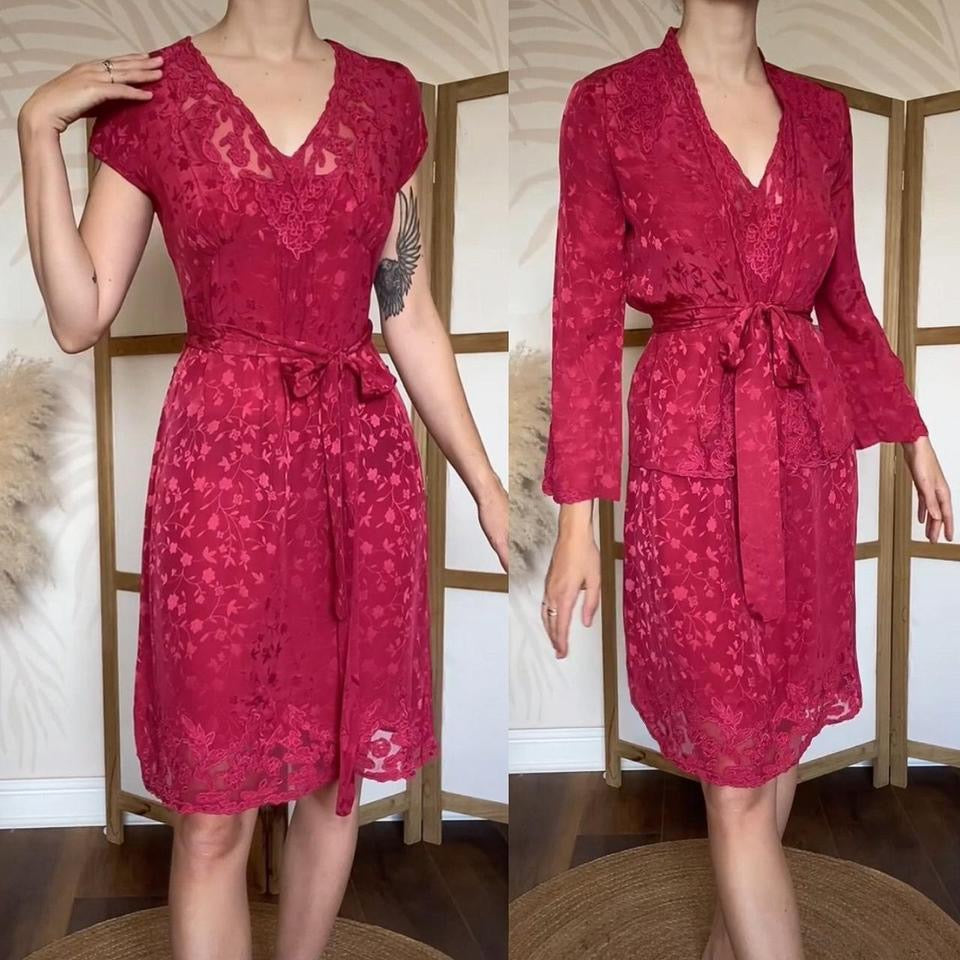 100% silk pink 2 piece uk 8-10/S