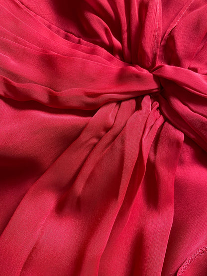 Red Debut halter neck midi dress UK 12