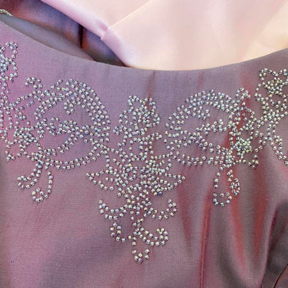 Debut lilac iridescent beaded dress & shawl UK 8-10