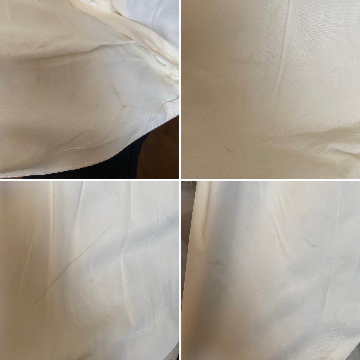 Ivory luxury satin long sleeve 70s wedding dress uk 12