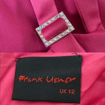 Pink Frank Usher panelled evening dress UK 12