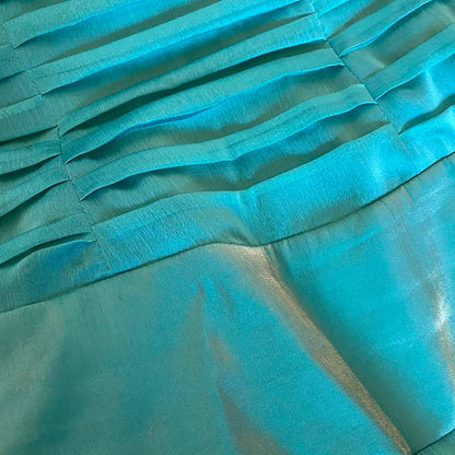 Teal strapless lace up evening gown UK 10