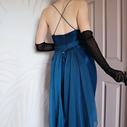 Dave & Johnny blue petite evening dress UK 12