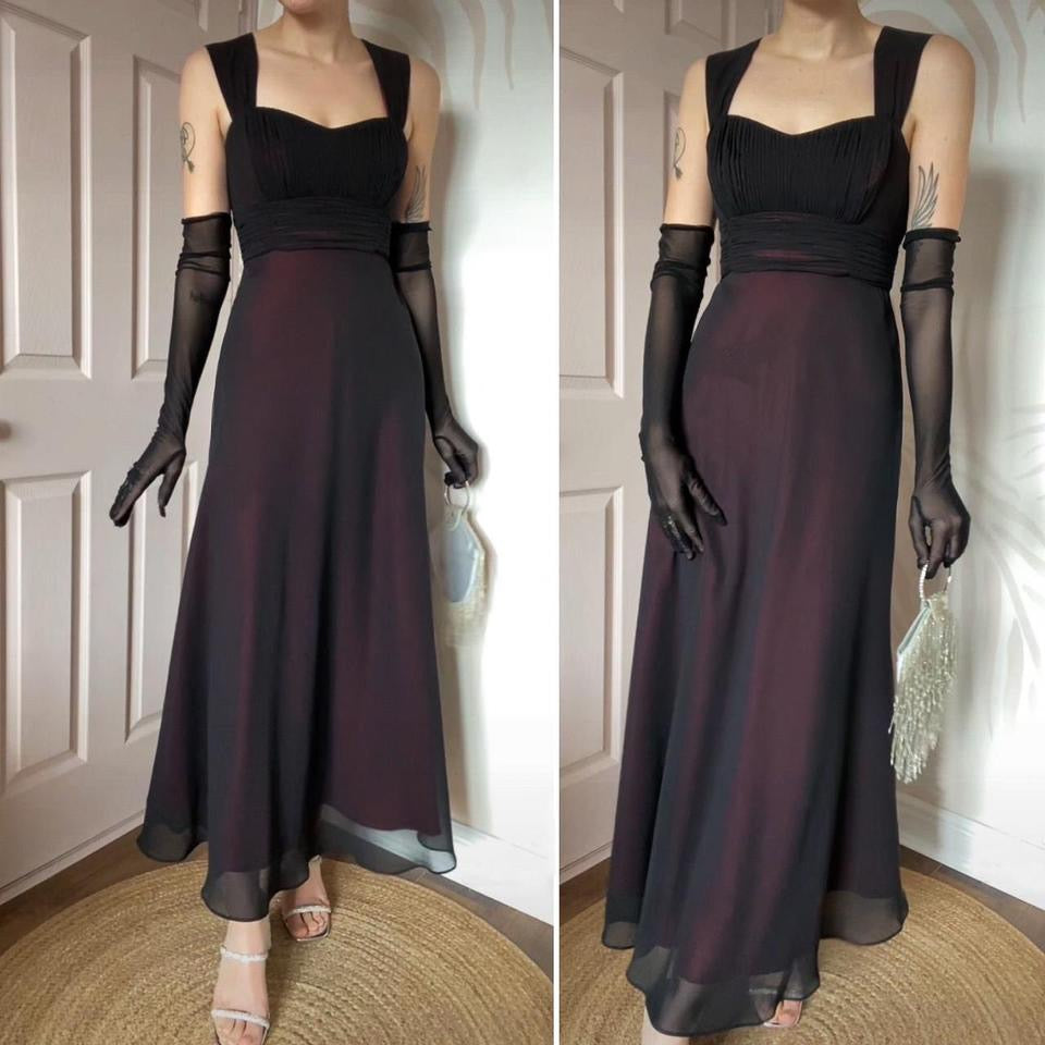 Roman Originals black & red evening dress UK 12