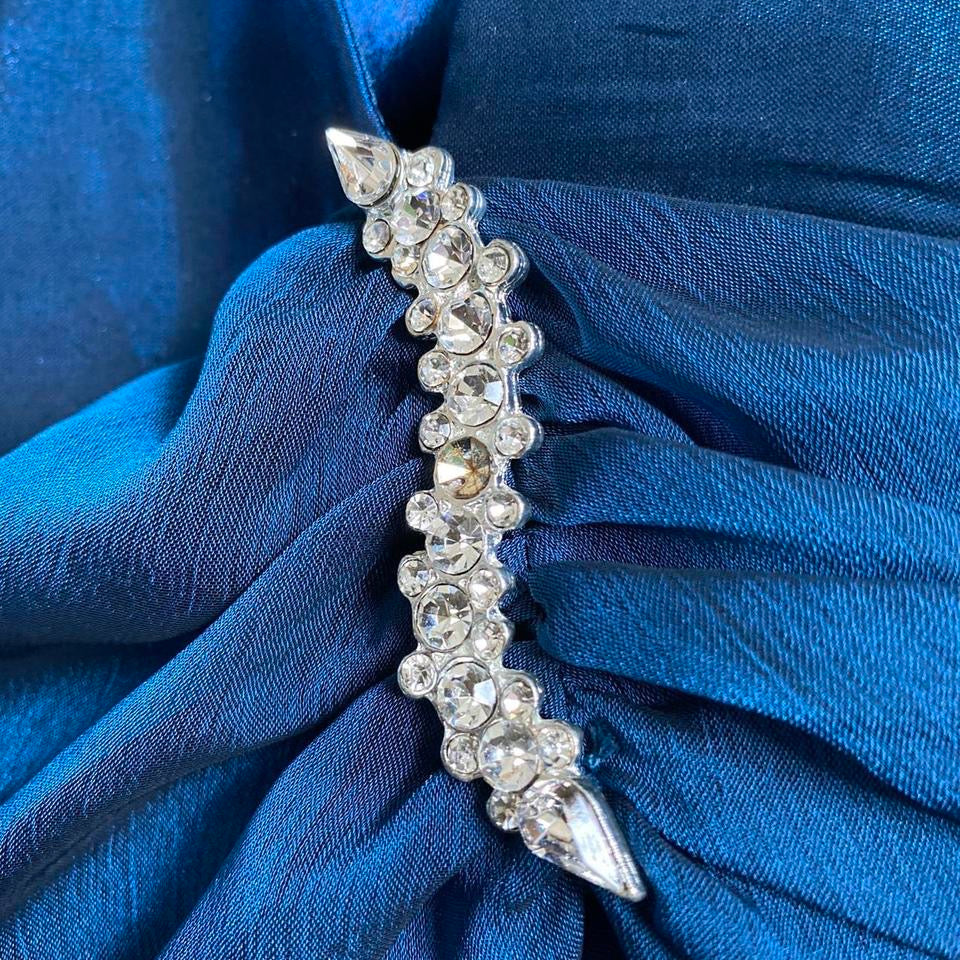 Dave & Johnny blue petite evening dress UK 12