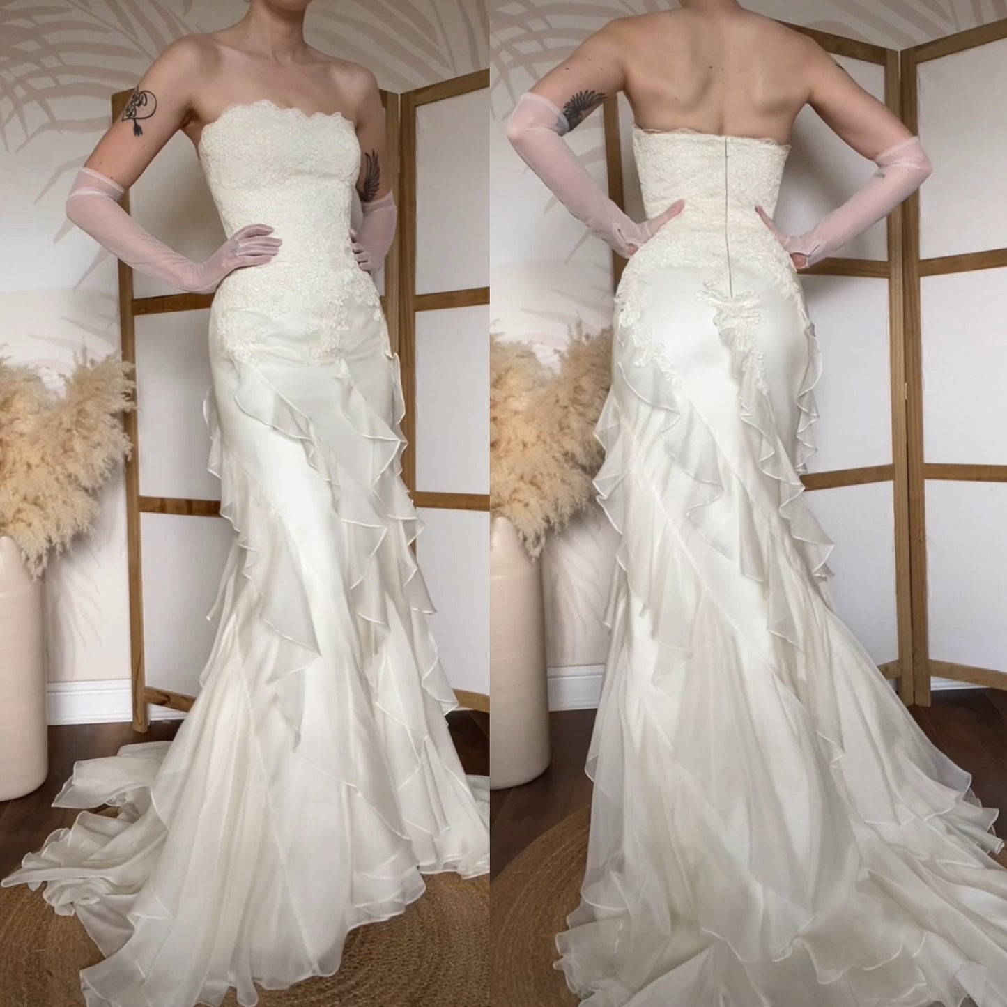 Augusta Jones ivory lace wedding dress uk 8