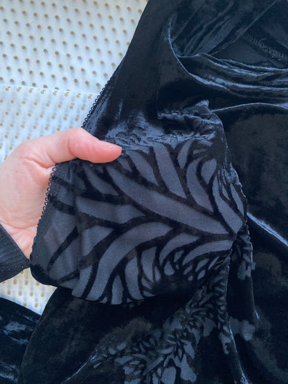 Velvet stretch bodycon high neck evening dress UK 8-10