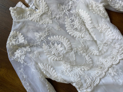 Ellis white lace long sleeve wedding dress uk 10