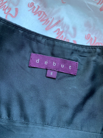 Black beaded midi evening dress UK 8 & UK 12