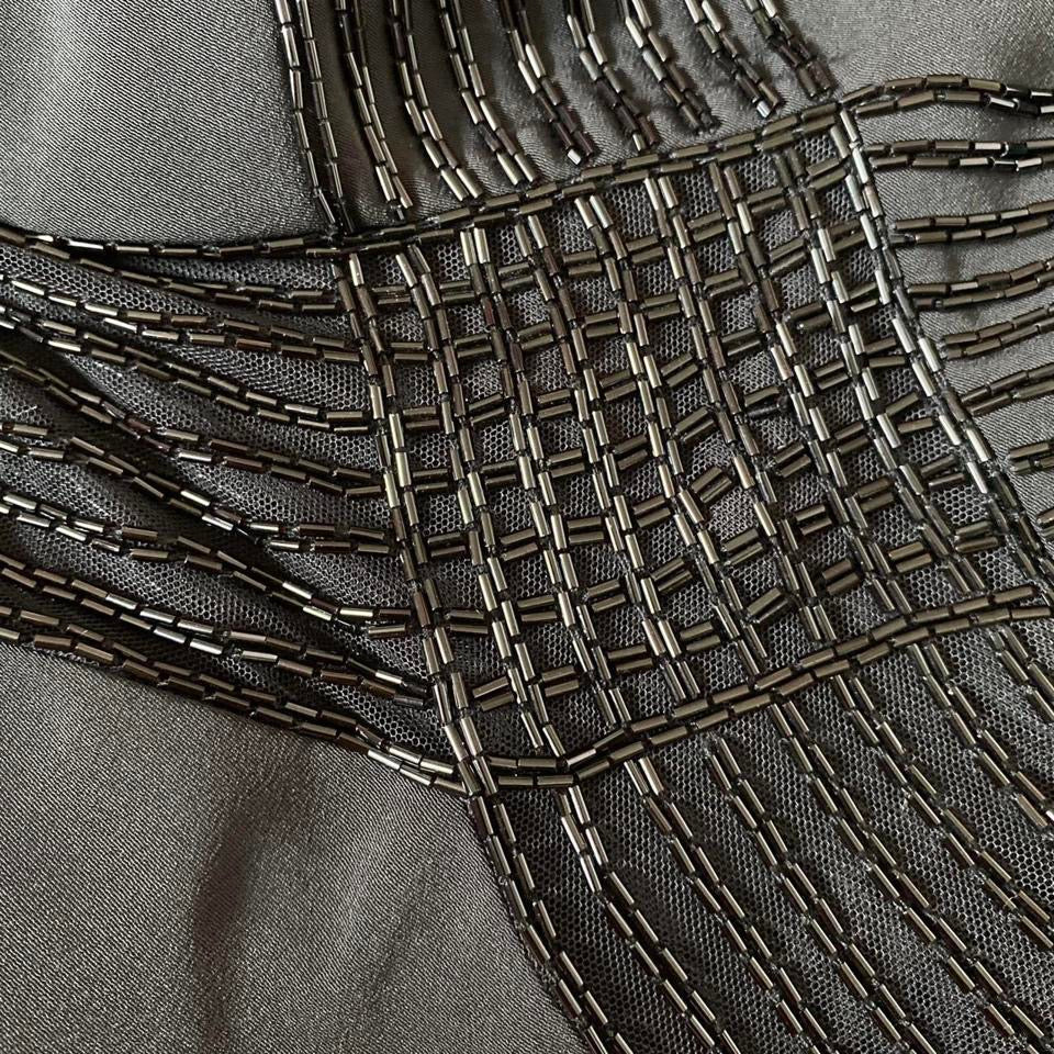 Vintage Frank Usher beaded evening dress UK 10