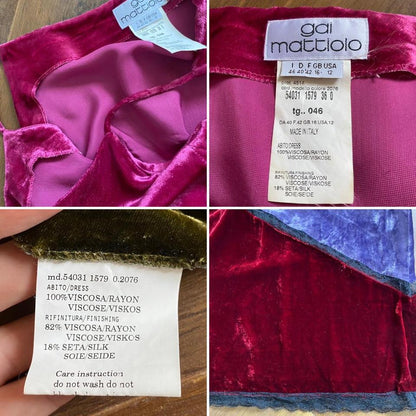 Velvet silk blend panelled evening dress uk 12